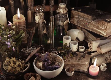Witchcraft altar display